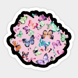 Flying Butterflies Pink pastels Sticker